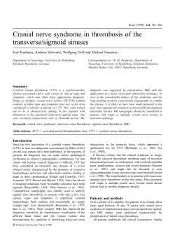 Cranial nerve syndrome in thrombosis of the