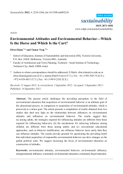 Environmental Attitudes and Environmental Behavior&mdash;Which Is the