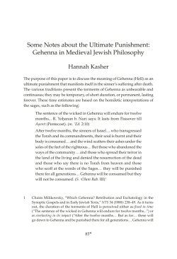 Some Notes about the Ultimate Punishment: Gehenna in Medieval