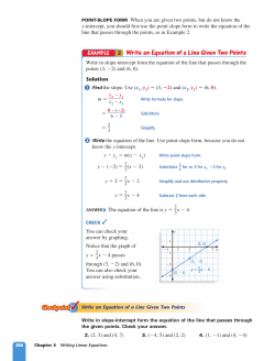 2 Write an Equation of a Line Given Two Points