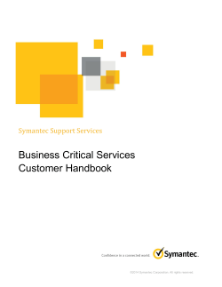 Business Critical Services Customer Handbook