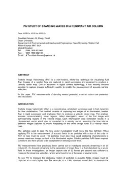 PIV STUDY OF STANDING WAVES IN A RESONANT AIR COLUMN