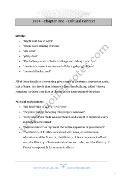 1984 &ndash; Chapter One - Cultural Context