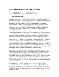 The End of Irony or the Irony of Ends