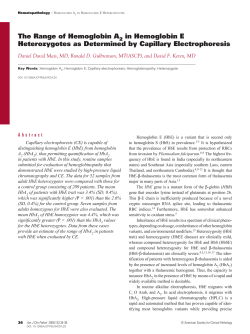 The Range of Hemoglobin A in Hemoglobin E Heterozygotes as