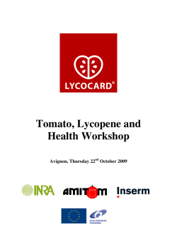 Tomato, Lycopene and Health Workshop