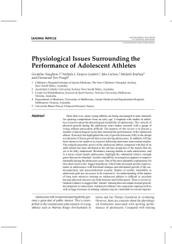 Sports Medicine 30: 309-325, Nov 2000