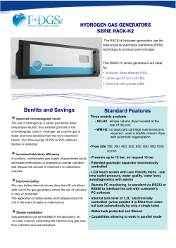 Standard Features Benfits and Savings HYDROGEN GAS