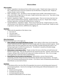 Africa Unit Study Guide - Paulding County Schools
