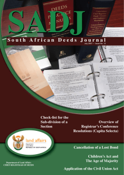 South African Deeds Journal - Department of Rural Development
