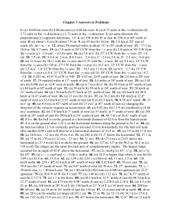 Chapter 3 Answers to Problems 1. (a) 10.00 km west (b) 4.88 km