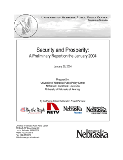 Security and Prosperity - University of Nebraska Public Policy Center