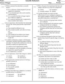 Scientific Method MC Review Q`s