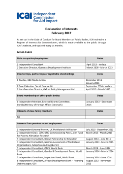 Declaration of Interests February 2017
