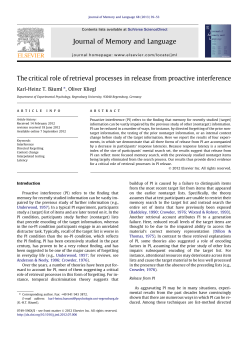The critical role of retrieval processes in release from proactive