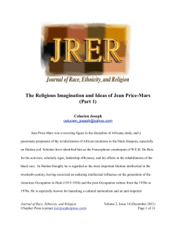 The Religious Imagination and Ideas of Jean Price-Mars