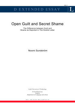 Open Guilt and Secret Shame: the difference between guilt and