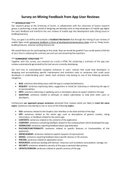 Survey on Mining Feedback from App User Reviews