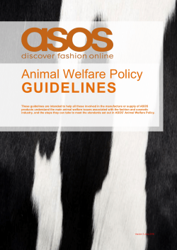 Animal welfare guidelines
