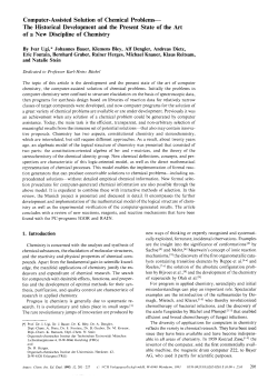 Computer-Assisted Solution of Chemical Problems