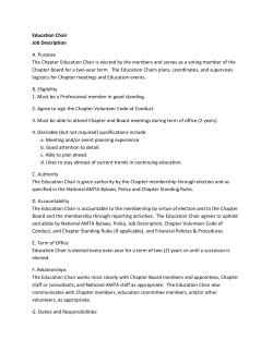 Education Chair Job Description A. Purpose The Chapter Education