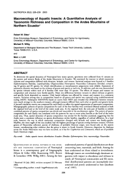 Macroecology of Aquatic Insects: A Quantitative Analysis of