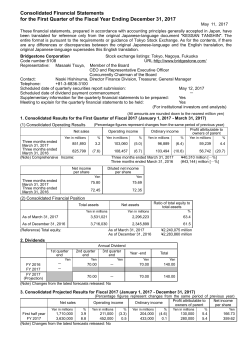 Consolidated Financial Statements for 1Q 2017