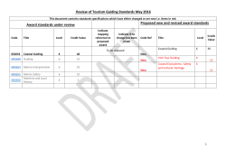 Review of Tourism Guiding Standards May 2016 Award