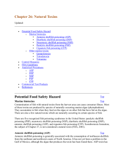 Chapter 26: Natural Toxins Potential Food Safety Hazard