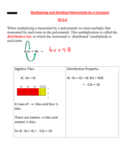 Multiplying and Dividing Polynomials by a Constant Ch 5.5 When