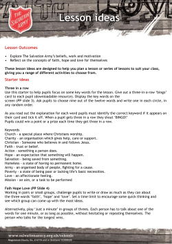Lesson ideas - The Salvation Army