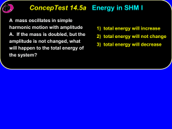 A mass oscillates in simple harmonic motion with amplitude A. If the
