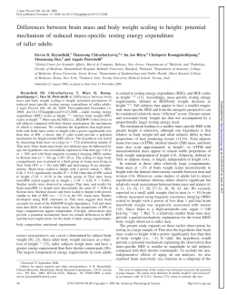Differences between brain mass and body weight scaling to height