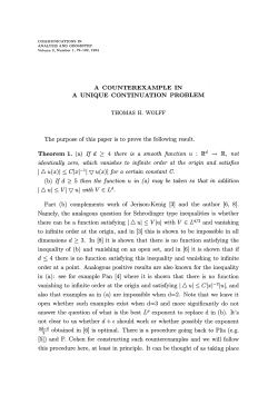 A COUNTEREXAMPLE IN A UNIQUE CONTINUATION PROBLEM