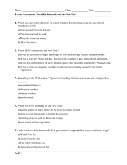 Franklin Roosevelt and the New Deal