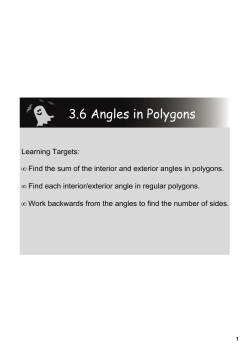 3.6 Angles in Polygons