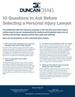 10 Questions to Ask Before Selecting a Personal Injury Lawyer