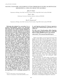 SOLVING TAXONOMIC AND NOMENCLATURAL PROBLEMS IN