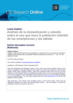 An&aacute;lisis de la domesticaci&oacute;n y estudio sobre el uso que hace la