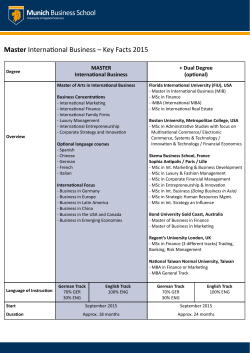 Munich Business School Master International Business &ndash; Key Facts