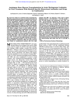 Autologous Bone Marrow Transplantation in Acute