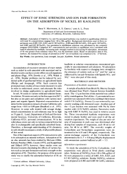 effect of ionic strength and ion pair formation on the adsorption of