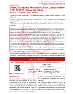 orbital dimensions and orbital index: a measurement study