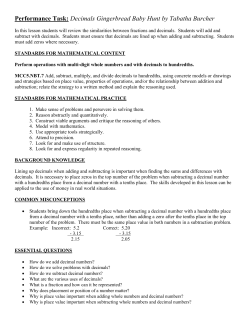 Performance Task: Decimals Gingerbread Baby Hunt by Tabatha
