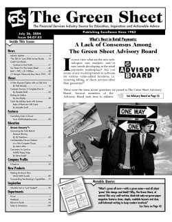 A Lack of Consensus Among The Green Sheet Advisory Board