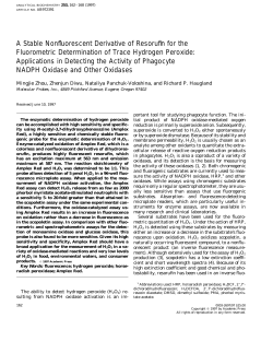 A Stable Nonfluorescent Derivative of Resorufin for the Fluorometric