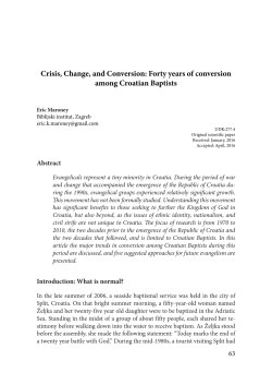 Forty years of conversion among Croatian Baptists