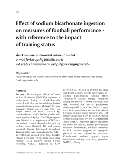 Efiect of sodium bicarbonate ingestion on measures of football