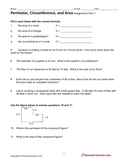 Perimeter, Circumference, and Area