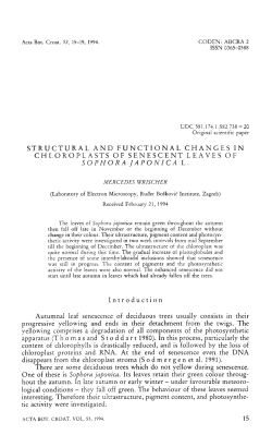 STRUCTURAL AND FUNCTIONAL CHANGES IN CHLOROPLASTS